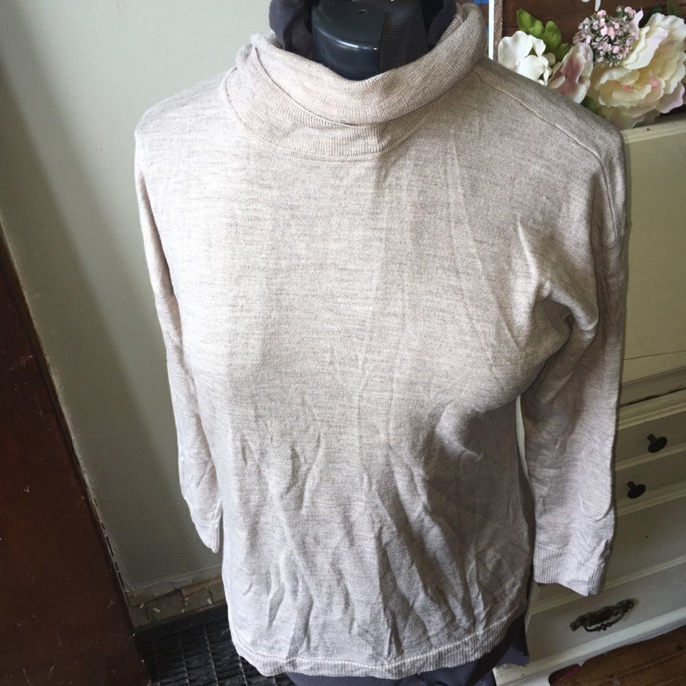 Talbots oatmeal pure merino wool pullover